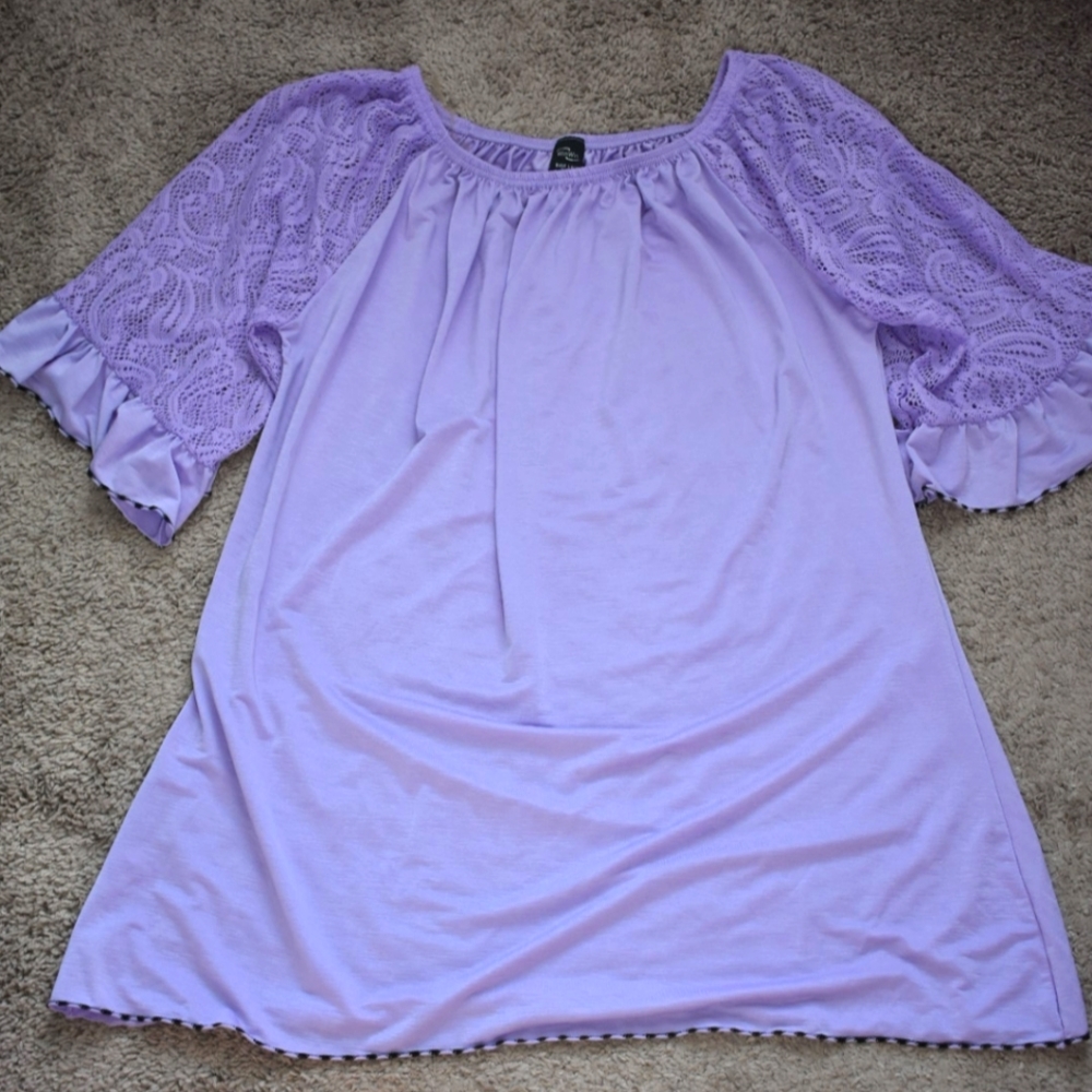 Win Win Purple with Lace Tunic Size L-XL